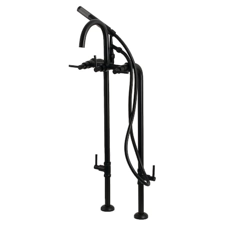 Aqua Vintage CCK8100DL Freestanding Tub Faucet with Supply Line, Stop Valve, Matte Black CCK8100DL